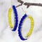 Inside-Out Beaded Blue and Yellow Onyx Hoop Earrings (Small) — E-0226yb product 2